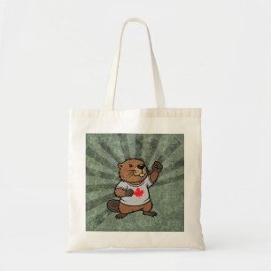 Canadian Beaver Elbows Up Canada Strong Patriotic Tote Bag