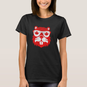 Canadian Beaver Face Symbol Flag Shirt 1st July Ca