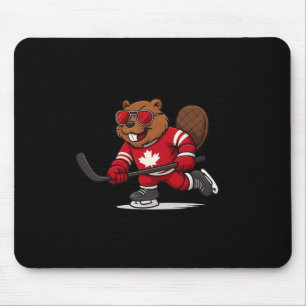 Canadian Beaver Hockey Symbol Flag Shirt 1st July  Mouse Pad