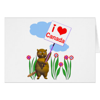 Canadian Beaver Loves Canada Card