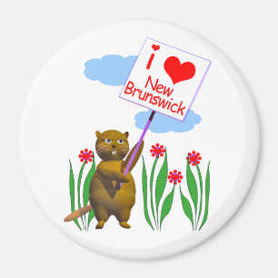 Canadian Beaver Loves New Brunswick Magnet