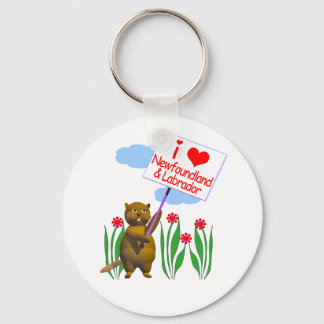 Canadian Beaver Loves Newfoundland, Labrador Keychain