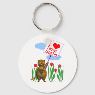 Canadian Beaver Loves Nova Scotia Keychain