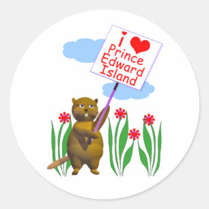 Canadian Beaver Loves Prince Edward Island Classic Round Sticker