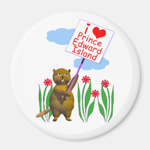 Canadian Beaver Loves Prince Edward Island Magnet
