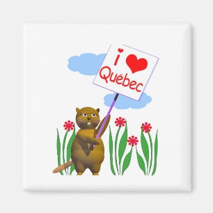 Canadian Beaver Loves Quebec Magnet