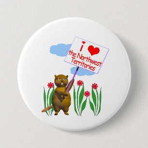 Canadian Beaver Loves the Northwest Territories 3 Inch Round Button