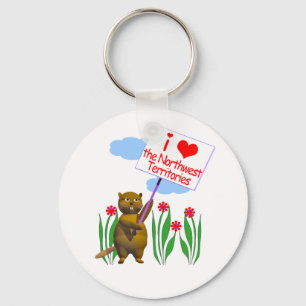 Canadian Beaver Loves the Northwest Territories Keychain