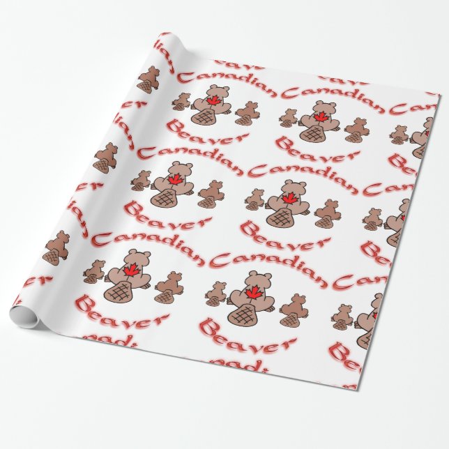 Canadian Beaver Wrapping Paper (Unrolled)