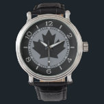 Canadian Black Maple Leaf Design Watch<br><div class="desc">An all Canadian stylish black maple leaf design gift for all festive occasions and friendly gatherings. A great gift to wear or to share. A design statement that is sure to make an impression on formal and on casual occasions. Or perhaps a last minute gift for yourself or for someone...</div>