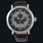 Canadian Black Maple Leaf Design Watch<br><div class="desc">An all Canadian stylish black maple leaf design gift for all festive occasions and friendly gatherings. A great gift to wear or to share. A design statement that is sure to make an impression on formal and on casual occasions. Or perhaps a last minute gift for yourself or for someone...</div>