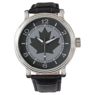 Canadian Black Maple Leaf Design Watch