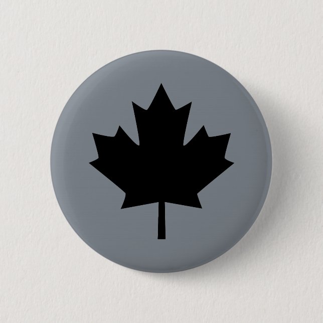 Canadian Black Maple Leaf Display 2 Inch Round Button (Front)