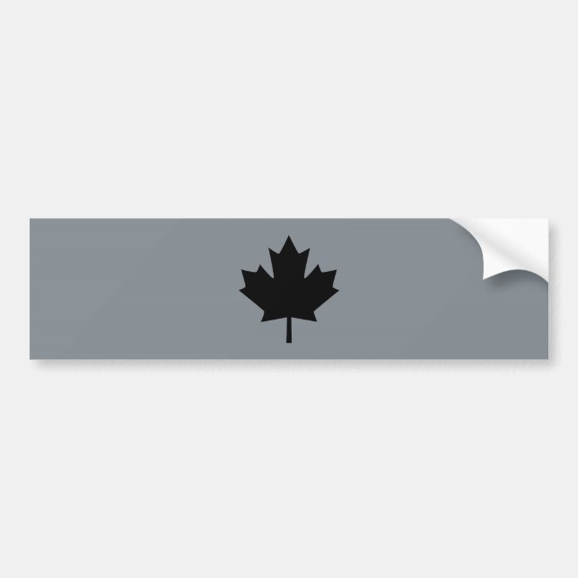 Canadian Black Maple Leaf Display Bumper Sticker (Front)