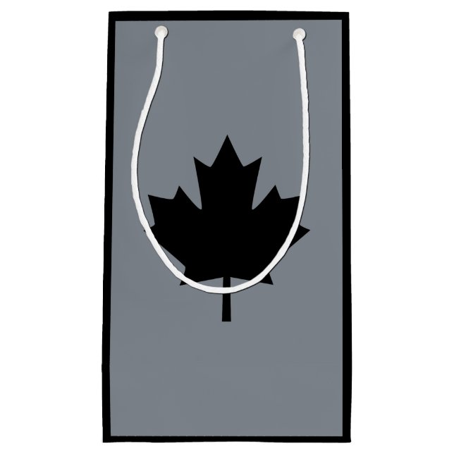 Canadian Black Maple Leaf Display Small Gift Bag (Front)