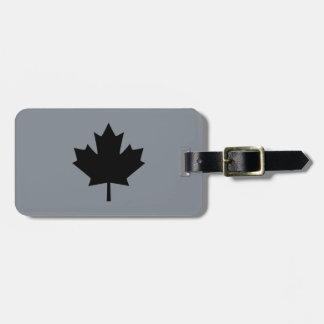Canadian Black Maple Leaf Graphic Luggage Tag