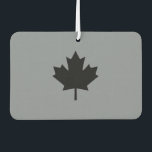 Canadian Black Maple Leaf on Grey Air Freshener<br><div class="desc">An all Canadian stylish black maple leaf custom design gift on grey for all festive occasions and friendly gatherings. A great gift to wear or to share. A design statement that is sure to make an impression on formal and on casual occasions. Or perhaps a last minute gift for yourself...</div>