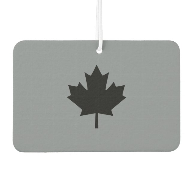 Canadian Black Maple Leaf on Grey Air Freshener (Front)