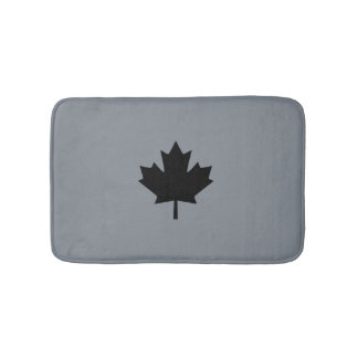 Canadian Black Maple Leaf Style Bath Mat