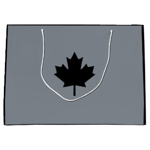 Canadian Black Maple Leaf Style Large Gift Bag