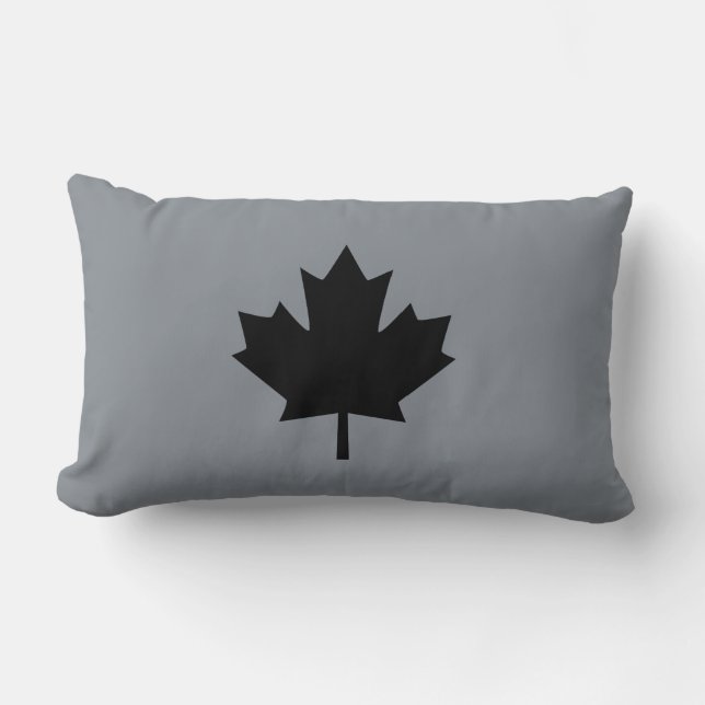 Canadian Black Maple Leaf Style Lumbar Pillow (Front)