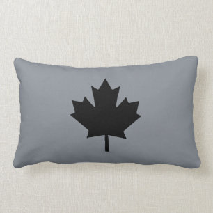 Canadian Black Maple Leaf Style Lumbar Pillow