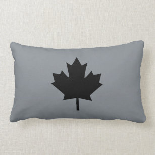 Canadian Black Maple Leaf Style Lumbar Pillow