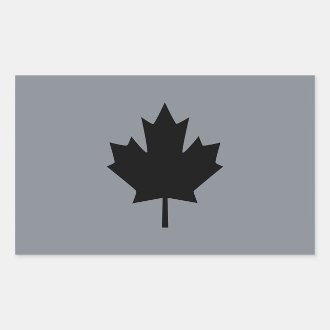 Canadian Black Maple Leaf Style Sticker (Front)