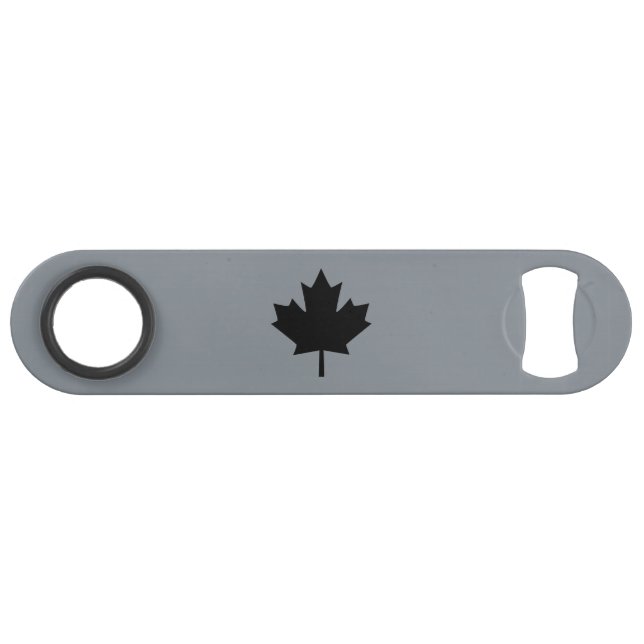 Canadian Black Maple Leaf Symbol Speed Bottle Opener (Front (Horizontal))