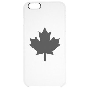 Canadian Black Maple Leaf Clear iPhone 6 Plus Case