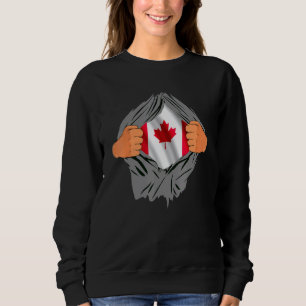 Canadian Blood Inside Me Maple Leaf Canada Flag Ch Sweatshirt