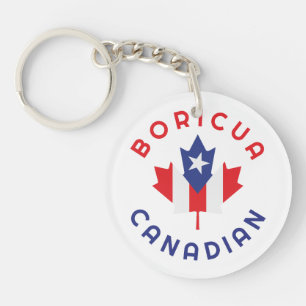 Canadian Boricua Roots Keychain