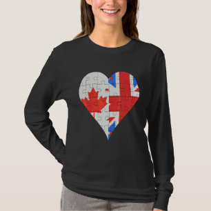 Canadian British Flag Heart T-Shirt