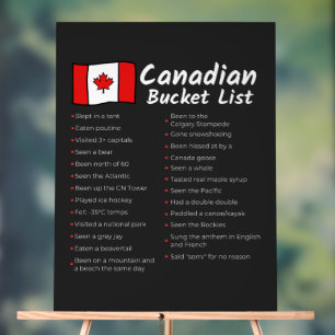 Canadian Bucket List Acrylic Sign