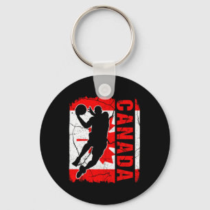 Canadian Bysketbyll Player Canada Flag Bysketbyll Keychain