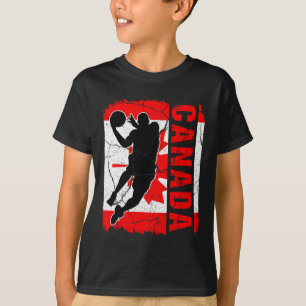 Canadian Bysketbyll Player Canada Flag Bysketbyll  T-Shirt