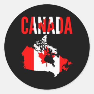 Canadian Canada Country Map Flag Classic Round Sticker
