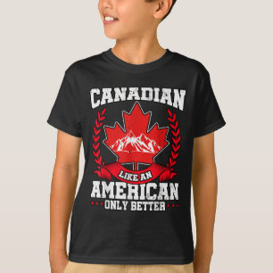 Canadian Canada Flag Maple Leaf USA American T-Shirt