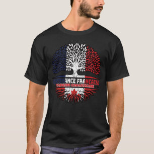 Canadian Canada French France Tree Roots Flag T-Shirt