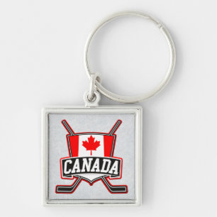 Canadian Canada Hockey Flag Keyring