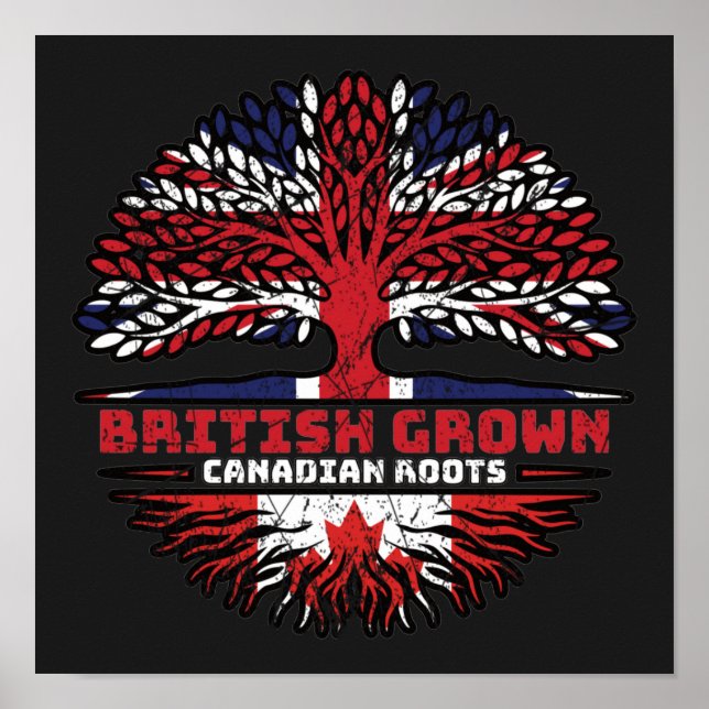 Canadian Canada Uk United Kingdom British Tree Poster (Front)