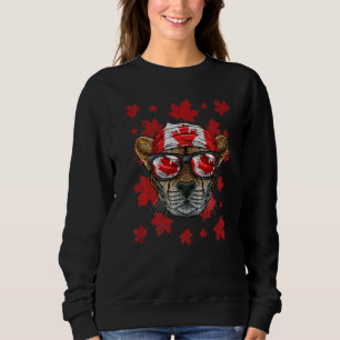 Canadian Cheetah Patriotic Canada Flag Maple Leaf Sweatshirt