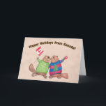 Canadian Christmas Card Beavers Holiday Card<br><div class="desc">Two beavers with maple leaf flag. Cute Christmas greeting from Canada. From silly jokes to serious romantic statements, MiKa Art Zazzle shop has something for everyone. Canadiana, Japanese gifts, jewellery, cases for electronic devices, fun buttons, mug cups, ornaments, cards and posters….. Please take some time and look around. You may...</div>