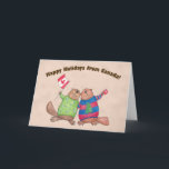 Canadian Christmas Card Beavers Holiday Card<br><div class="desc">Two beavers with maple leaf flag. Cute Christmas greeting from Canada. From silly jokes to serious romantic statements, MiKa Art Zazzle shop has something for everyone. Canadiana, Japanese gifts, jewellery, cases for electronic devices, fun buttons, mug cups, ornaments, cards and posters….. Please take some time and look around. You may...</div>