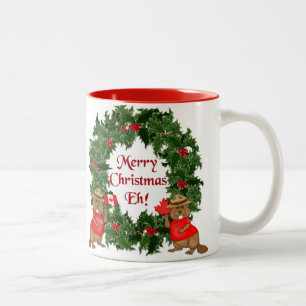 Canadian Christmas Eh! Two-Tone Coffee Mug