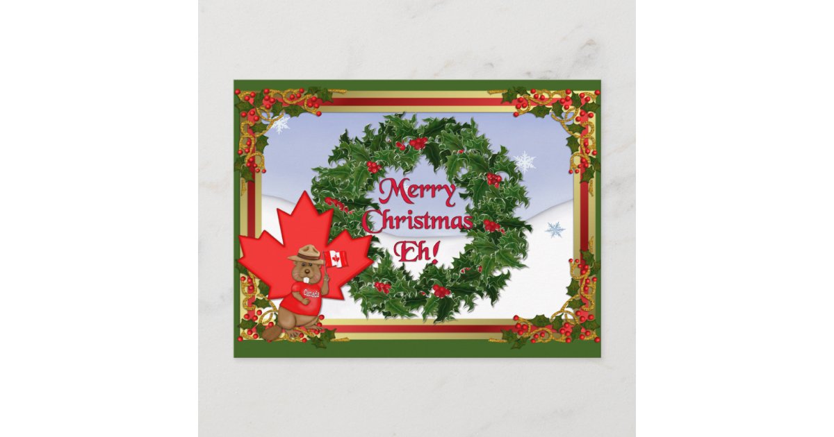 Canadian Christmas Holiday Postcard | Zazzle.ca