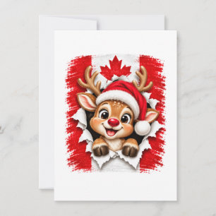 Canadian Christmas Reindeer Invitation