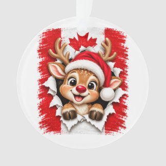 Canadian Christmas Reindeer Ornament