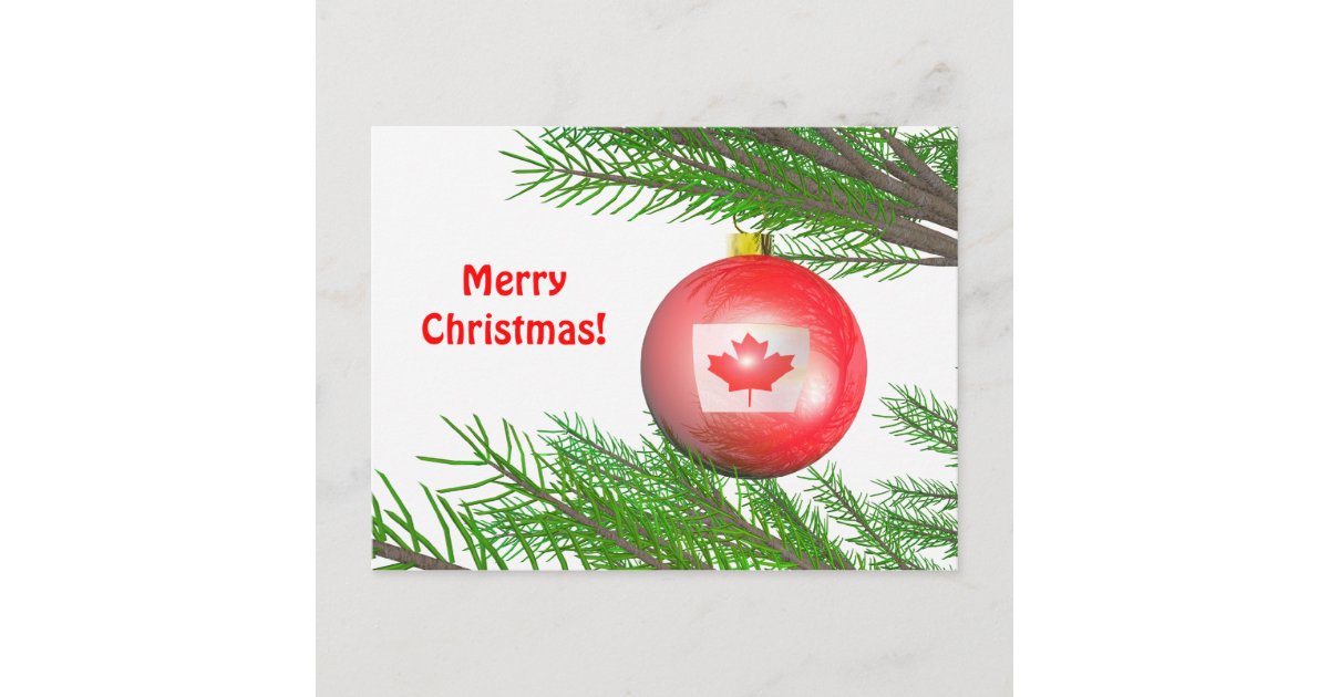 Canadian Christmas Tree Decoration Holiday Postcard | Zazzle.ca