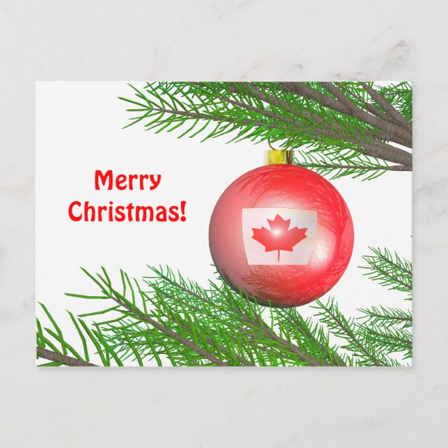 Canadian Christmas Tree Decoration Holiday Postcard (Front)